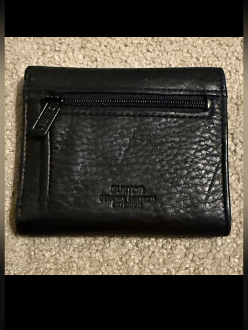 NWT Buxton Genuine Leather Compact Wallet Black Vintage?